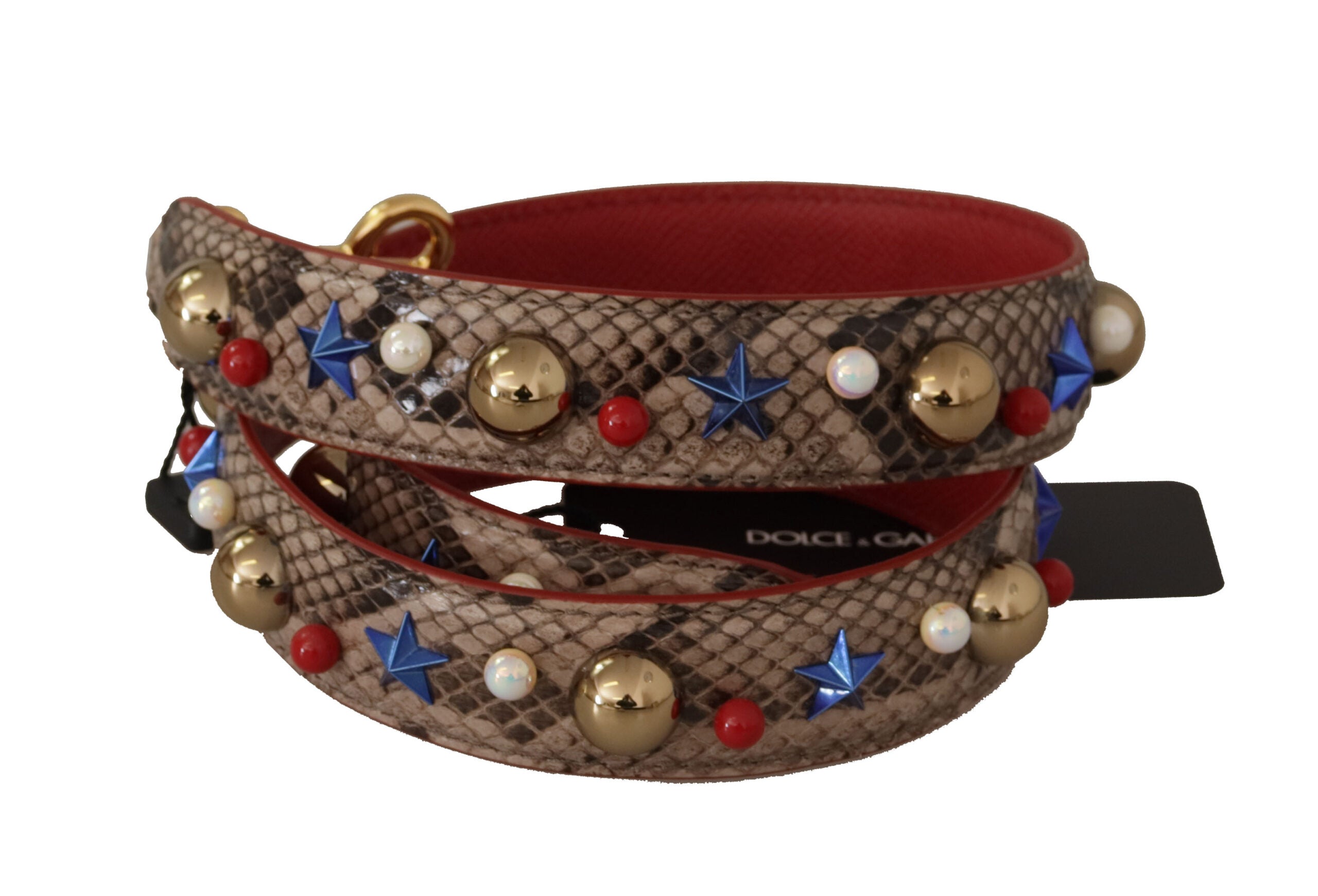 Dolce & Gabbana Brown Python Leather Shoulder Strap