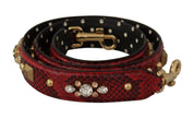 Dolce & Gabbana Red Python Leather Shoulder Strap