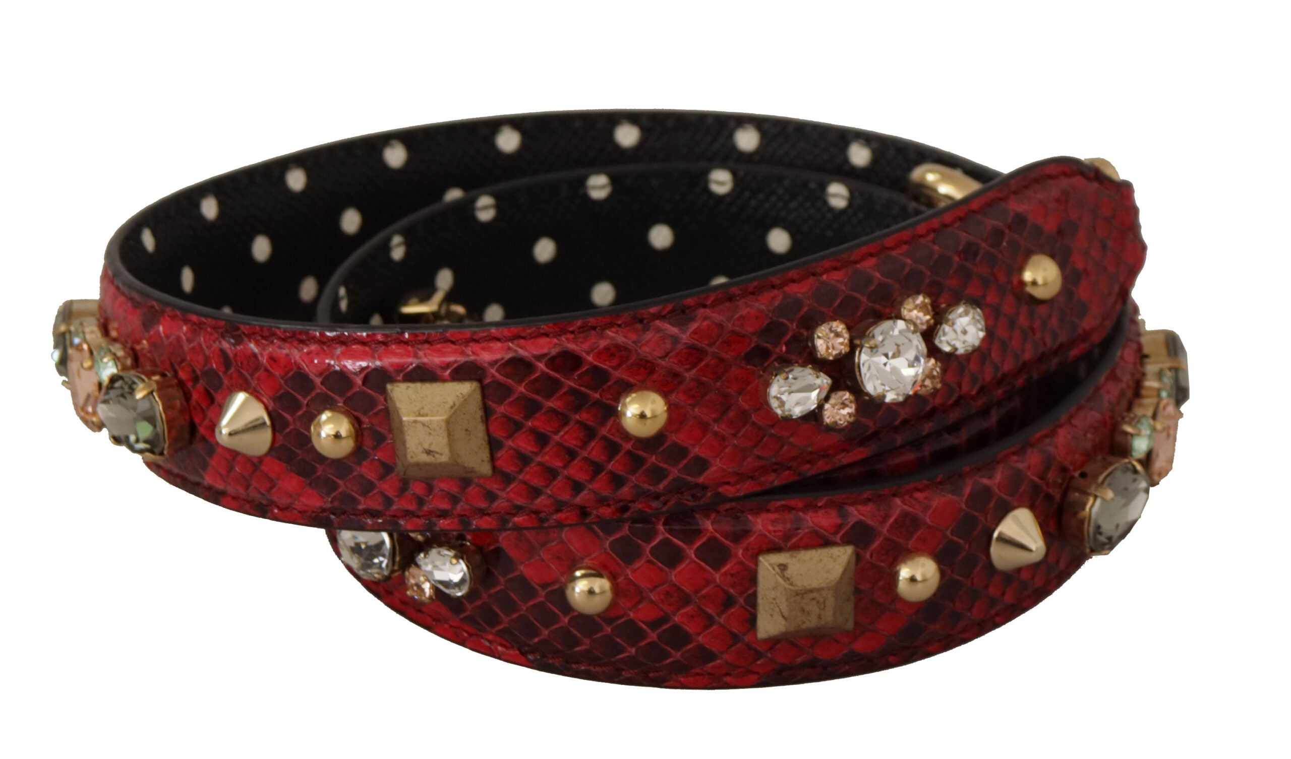 Dolce & Gabbana Red Python Leather Shoulder Strap