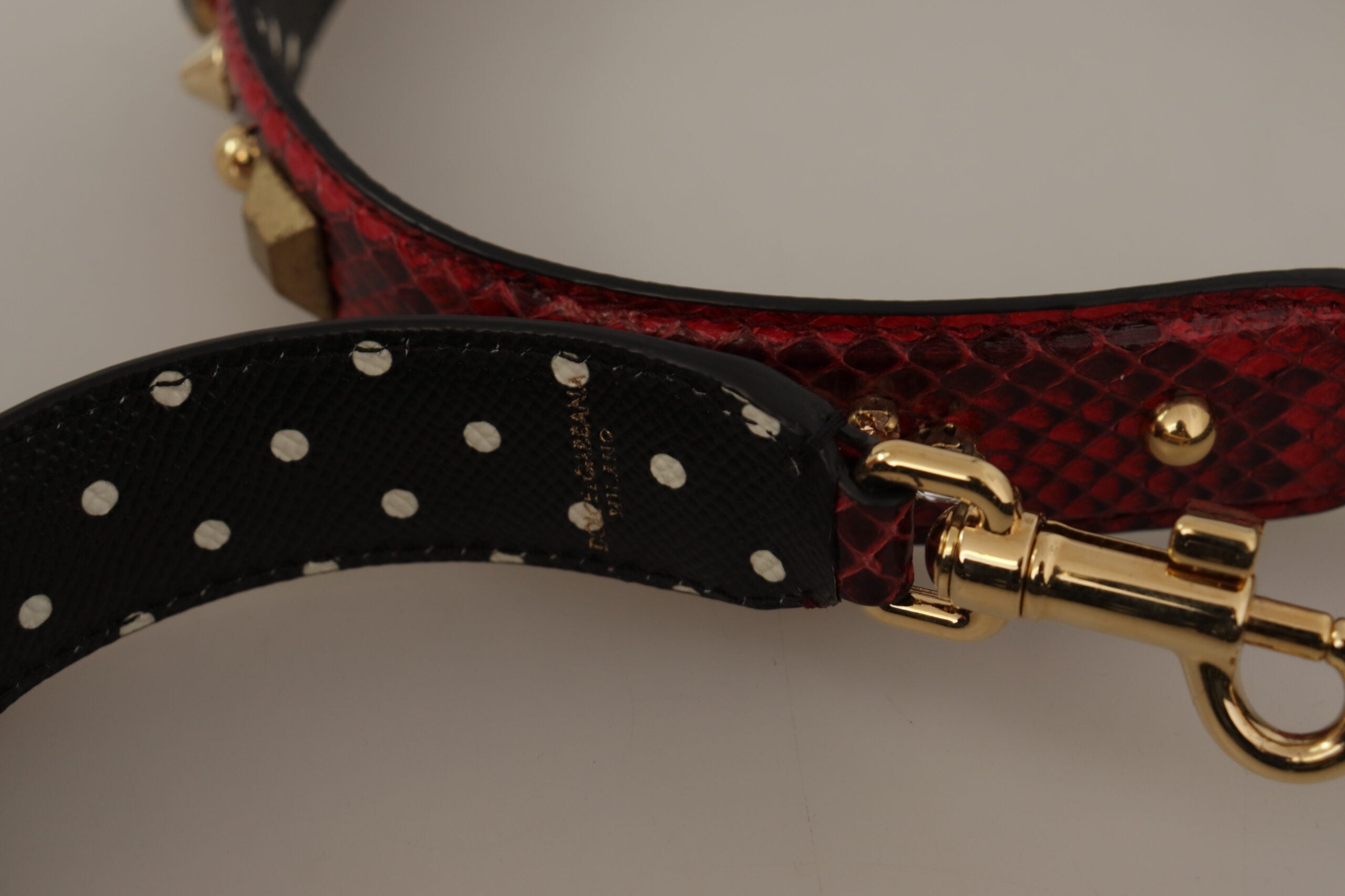 Dolce & Gabbana Red Python Leather Shoulder Strap