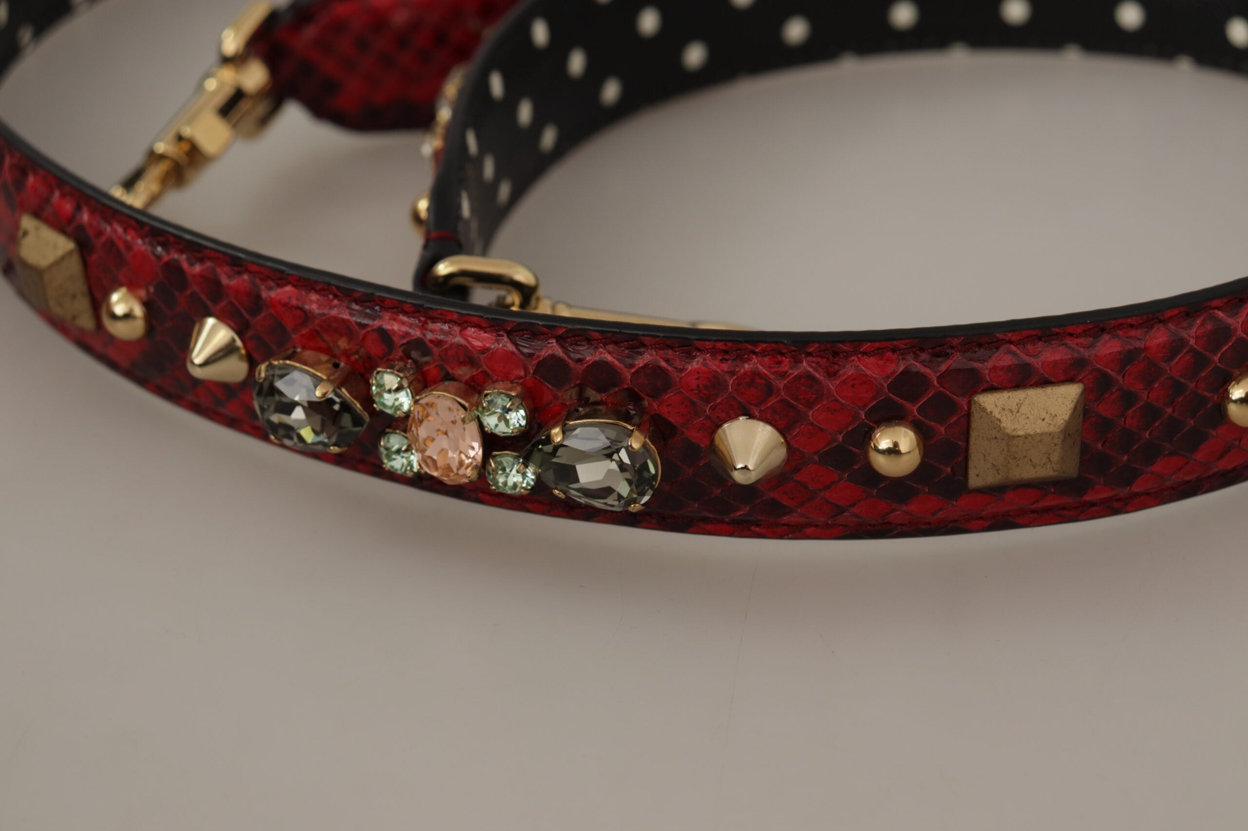 Dolce & Gabbana Red Python Leather Shoulder Strap