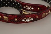 Dolce & Gabbana Red Python Leather Shoulder Strap