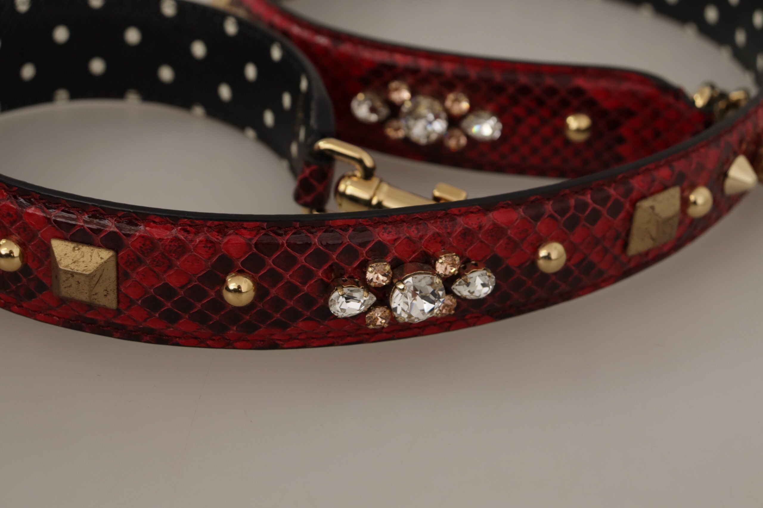 Dolce & Gabbana Red Python Leather Shoulder Strap