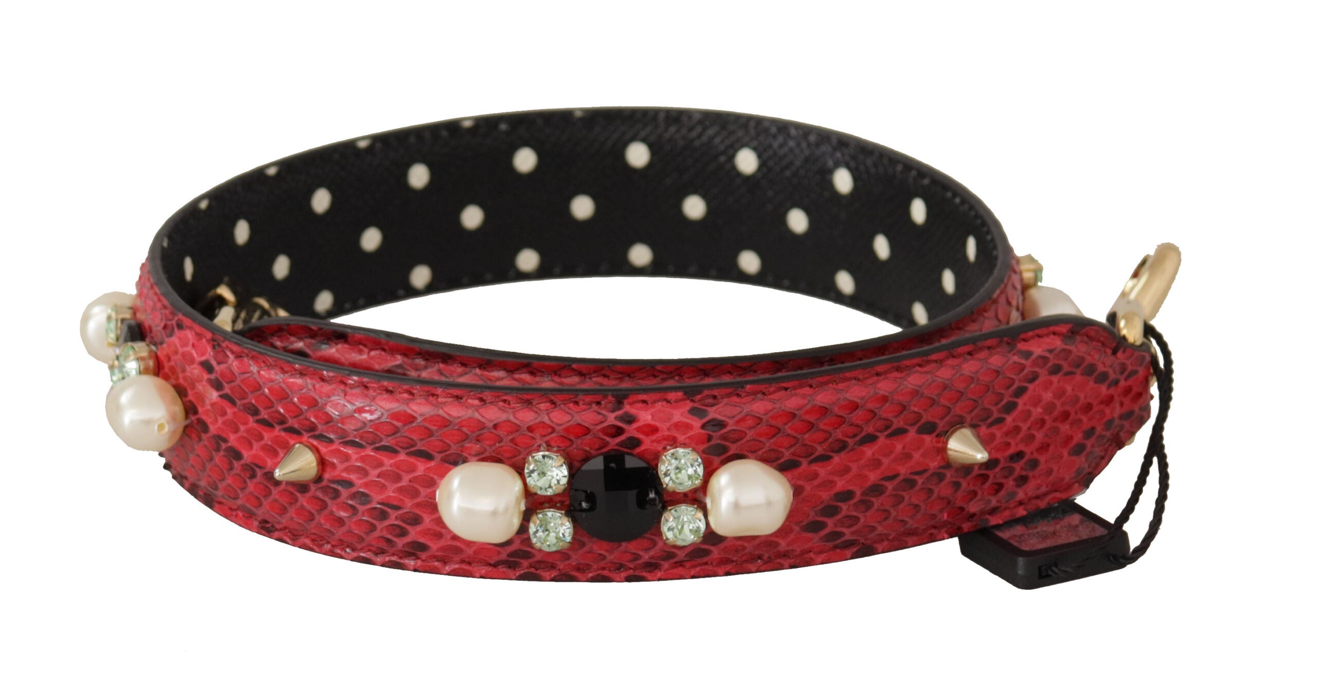 Dolce & Gabbana Red Python Leather Shoulder Strap