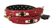 Dolce & Gabbana Red Python Leather Shoulder Strap