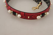 Dolce & Gabbana Red Python Leather Shoulder Strap