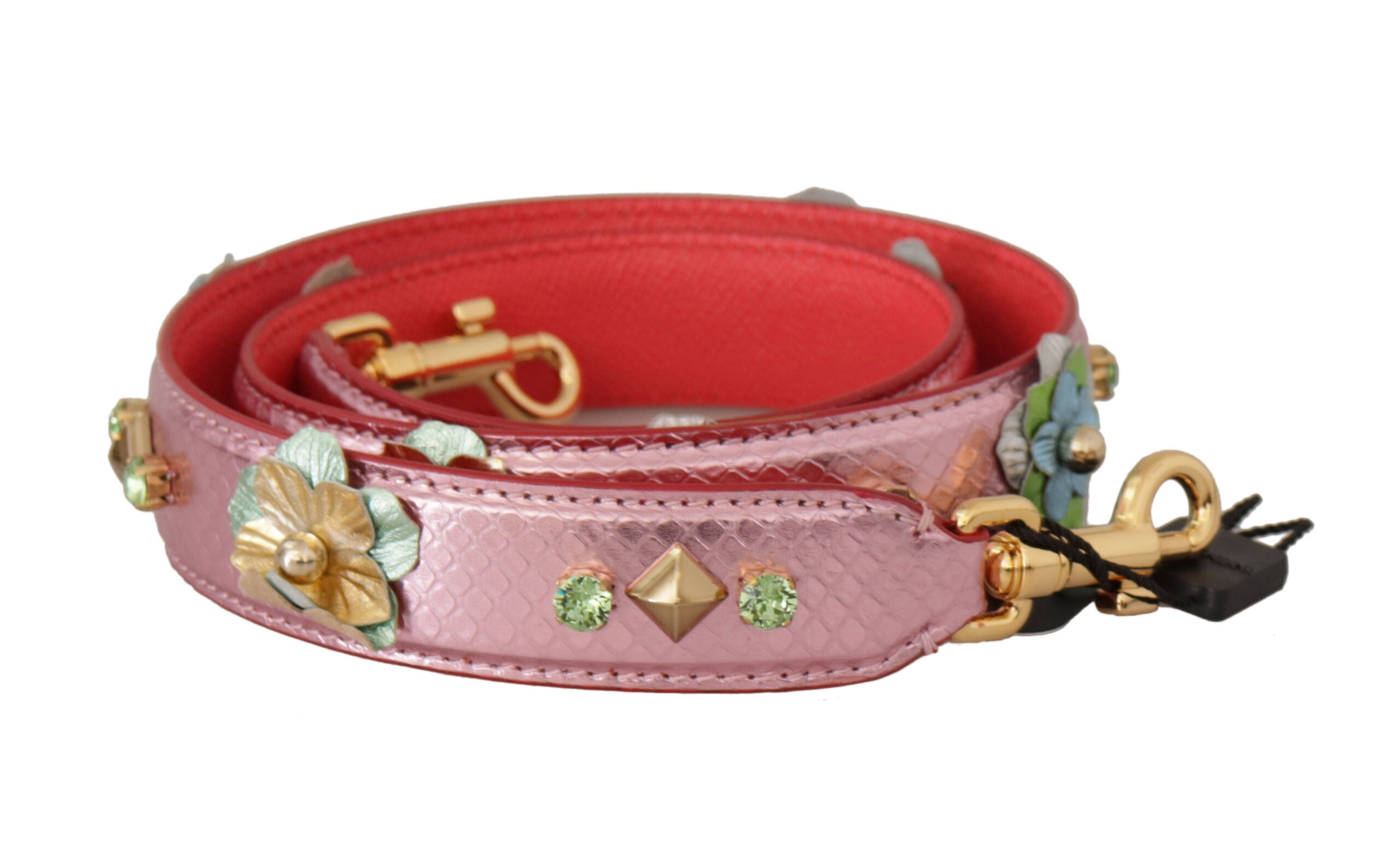 Dolce & Gabbana Metallic Pink Leather Shoulder Strap