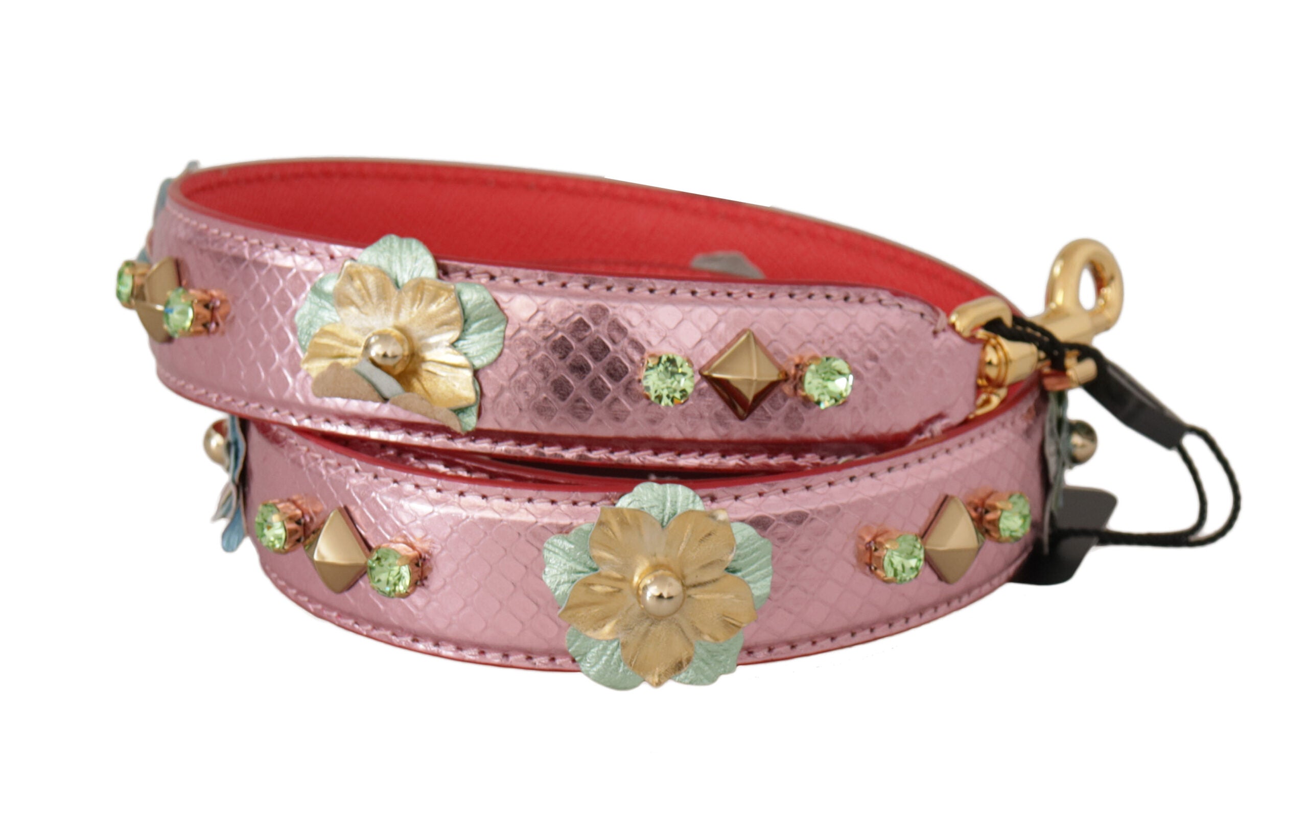 Dolce & Gabbana Metallic Pink Leather Shoulder Strap