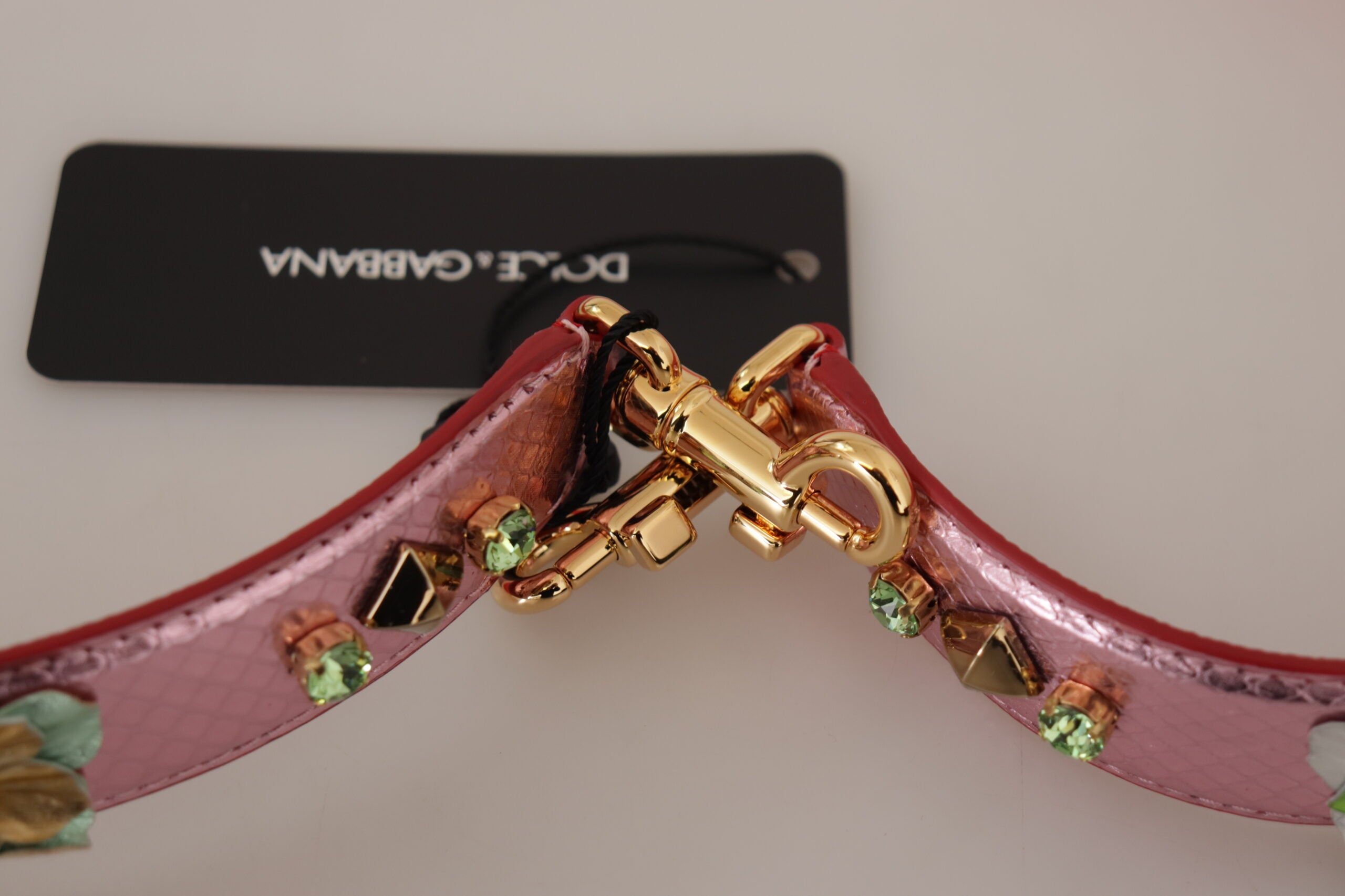 Dolce & Gabbana Metallic Pink Leather Shoulder Strap