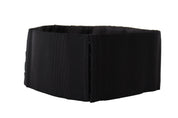 Black Silk Brass Crystal Embellished Waist Belt