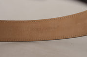 Black Solid Leather Classic Gold Waist Buckle Belt