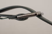Army Green Leather Logo Metal Waist Buckle Belt