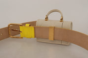 Gul läder Devotion Heart Micro Bag Hörlurar Bälte