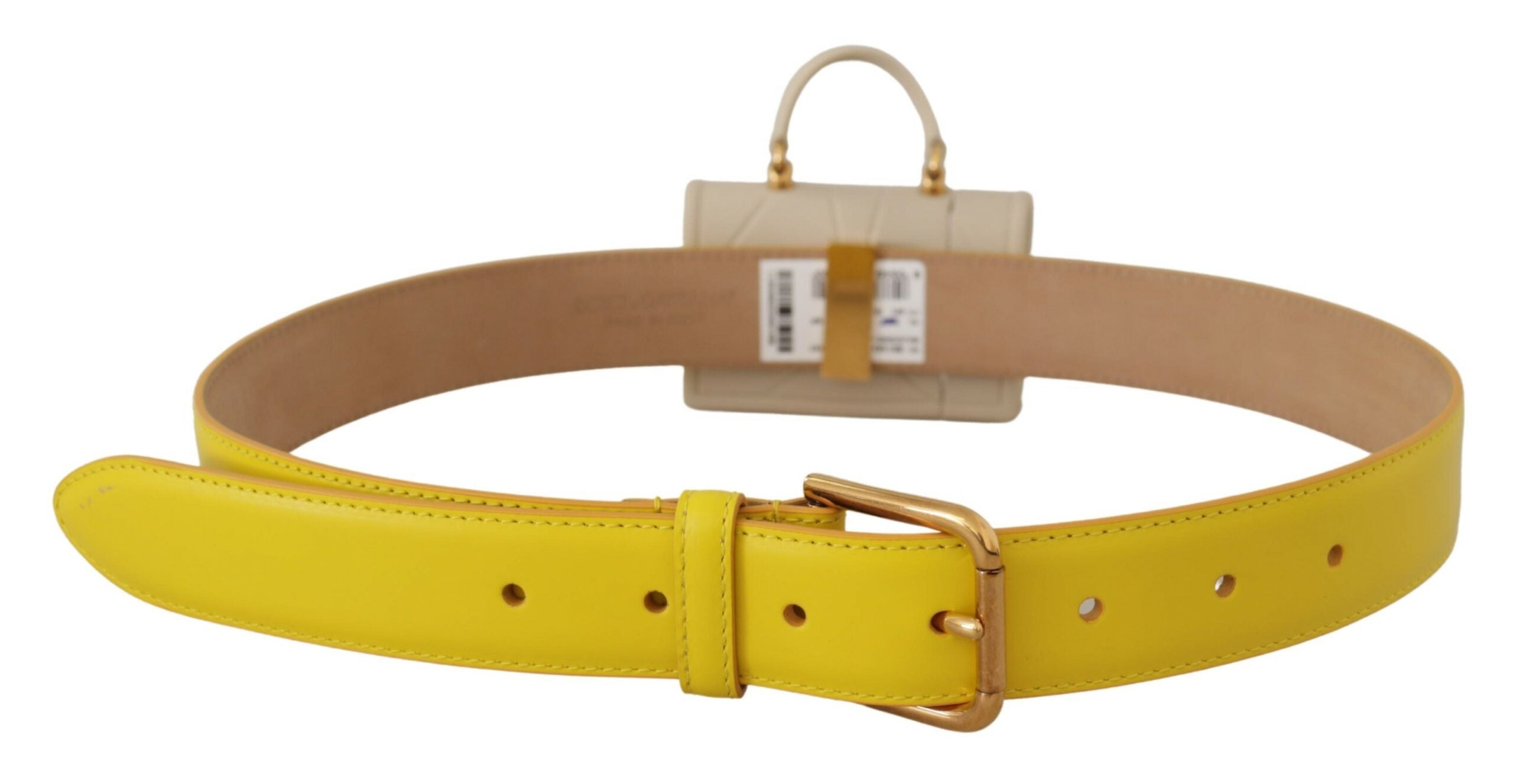 Gul läder Devotion Heart Micro Bag Hörlurar Bälte