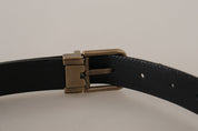 Brown Leather Leopard Print Bronze Metal Buckle Belt