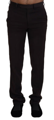 Brown Straight Fit Formal Men Pants