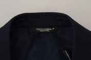 Blue Wool Slim Fit Formal Coat Blazer