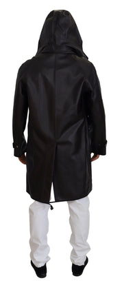 Black Trench Hooded Parka Cotton Jacket