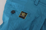 Blue Cotton Chinos Trousers Pants