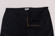 Blue Cotton Stretch Chinos Pants