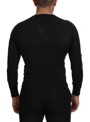 Gray Cashmere V-neck Gold Heart Sweater