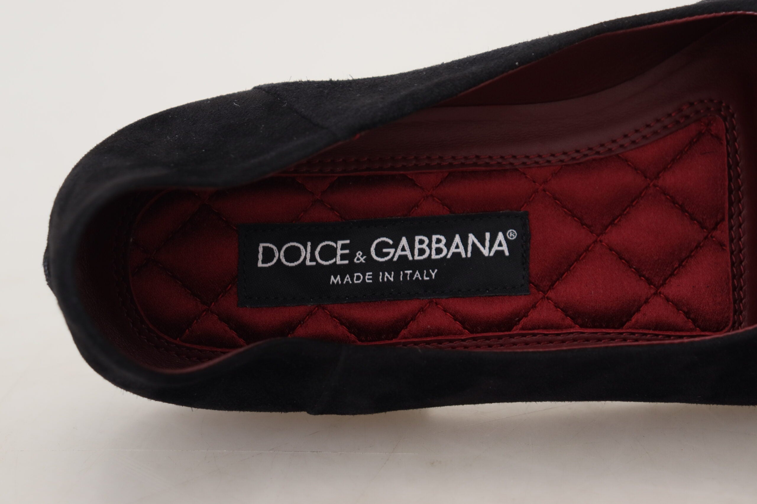 Dolce & Gabbana Black Suede Slip On Loafers