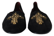Dolce & Gabbana Black Suede Slip On Loafers