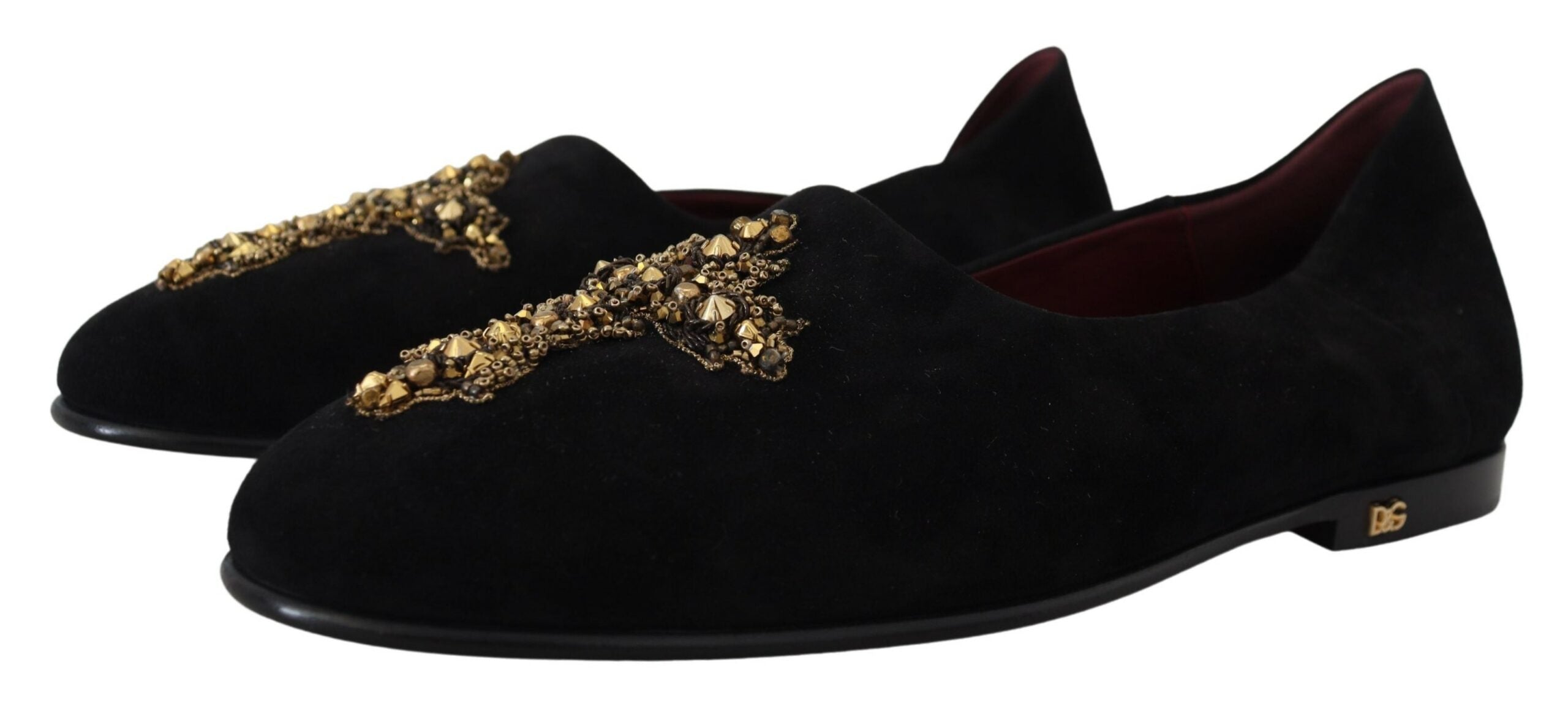 Dolce & Gabbana Black Suede Slip On Loafers