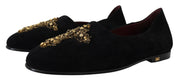 Dolce & Gabbana Black Suede Slip On Loafers