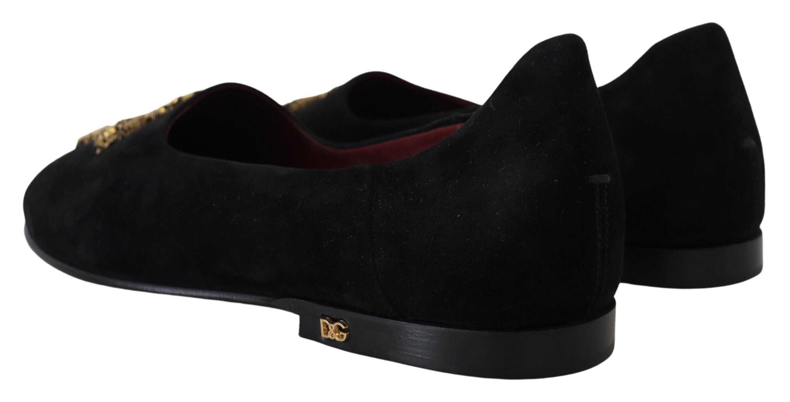 Dolce & Gabbana Black Suede Slip On Loafers