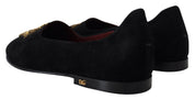 Dolce & Gabbana Black Suede Slip On Loafers