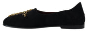 Dolce & Gabbana Black Suede Slip On Loafers