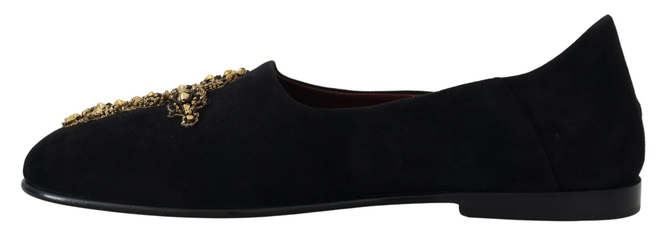 Dolce & Gabbana Black Suede Slip On Loafers