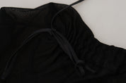 Black Viscose Bodycon Sheath Midi Dress