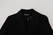 Black Button Cardigan Blazer Viscose Jacket