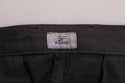 Gray Cotton Stretch Chinos Pants