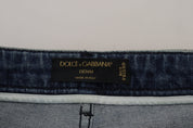 Yellow Leopard Cotton Straight Denim Jeans