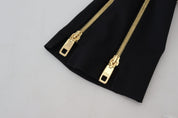 Black Wool High Waist Tapered Pants