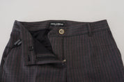 Gray Stripes Wool Tapered Women Pants