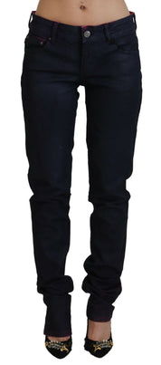 Black Low Waist Slim Fit Women Casual Denim Jeans