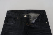 Black Cotton Low Waist Slim Fit Women Casual Denim Jeans