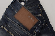 Blue Washed Cotton Slim Fit Women Denim Jeans