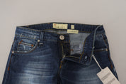 Blue Washed Cotton Slim Fit Women Denim Jeans