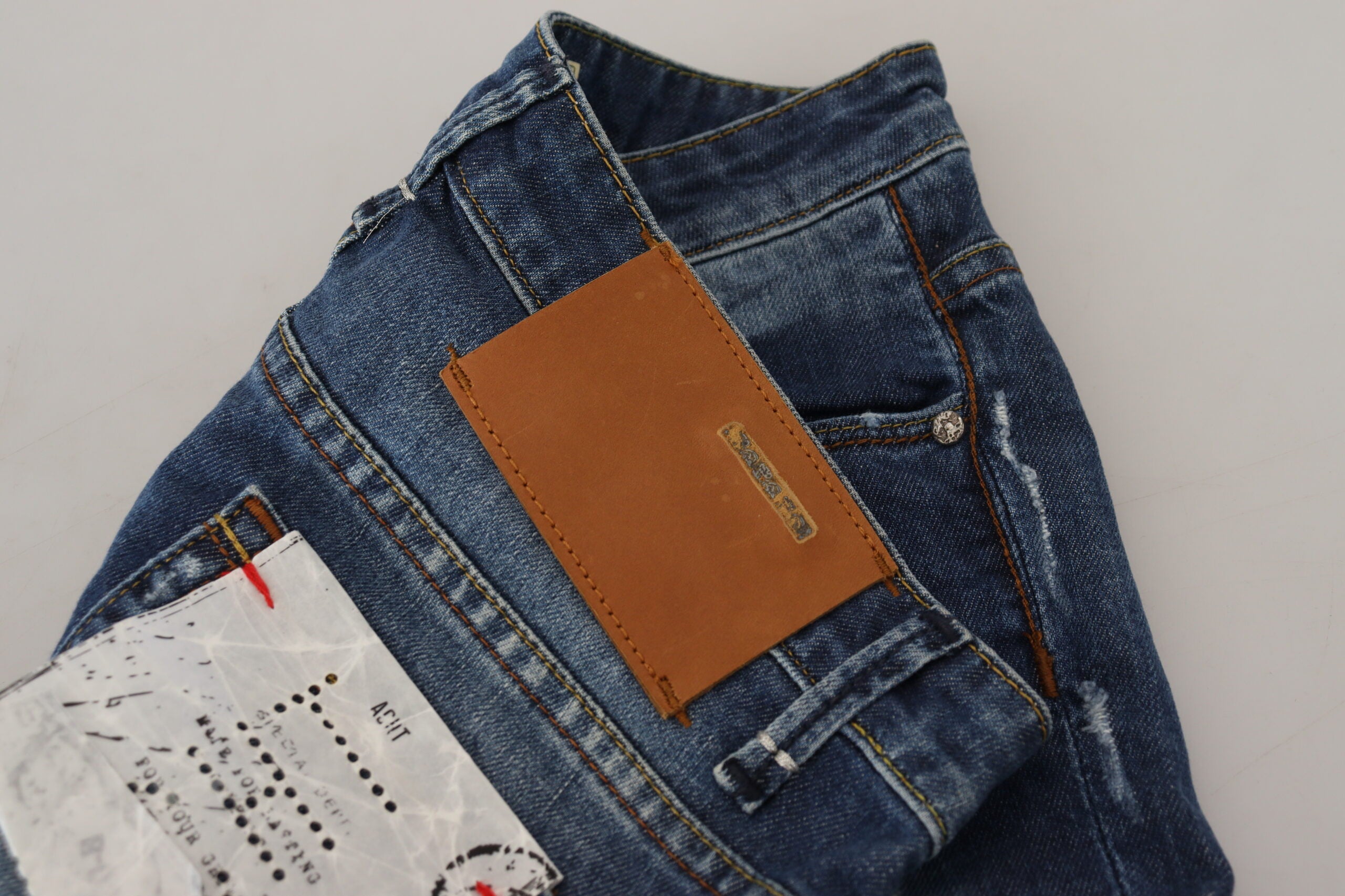 Blue Washed Cotton Slim Fit Women Denim Jeans