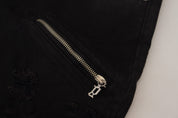 Black Cotton Mid Waist Skinny Slim Fit Denim Jeans