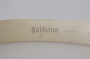 Pink Leather Letter Logo Round Buckle Waist Belt