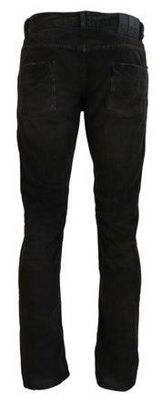 Gray Cotton Corduroy Men Casual Jeans