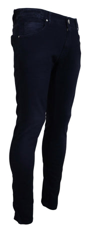Blue Cotton Tapered Slim Fit Men Casual Denim Jeans