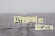 Gray Cotton Straight Fit Folded Hem Casual Denim Jeans