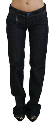 Blue Low Waist Straight Denim Pants Jeans